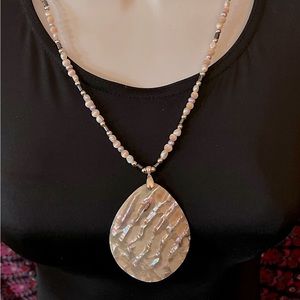 one of a kind handmade abalone necklace